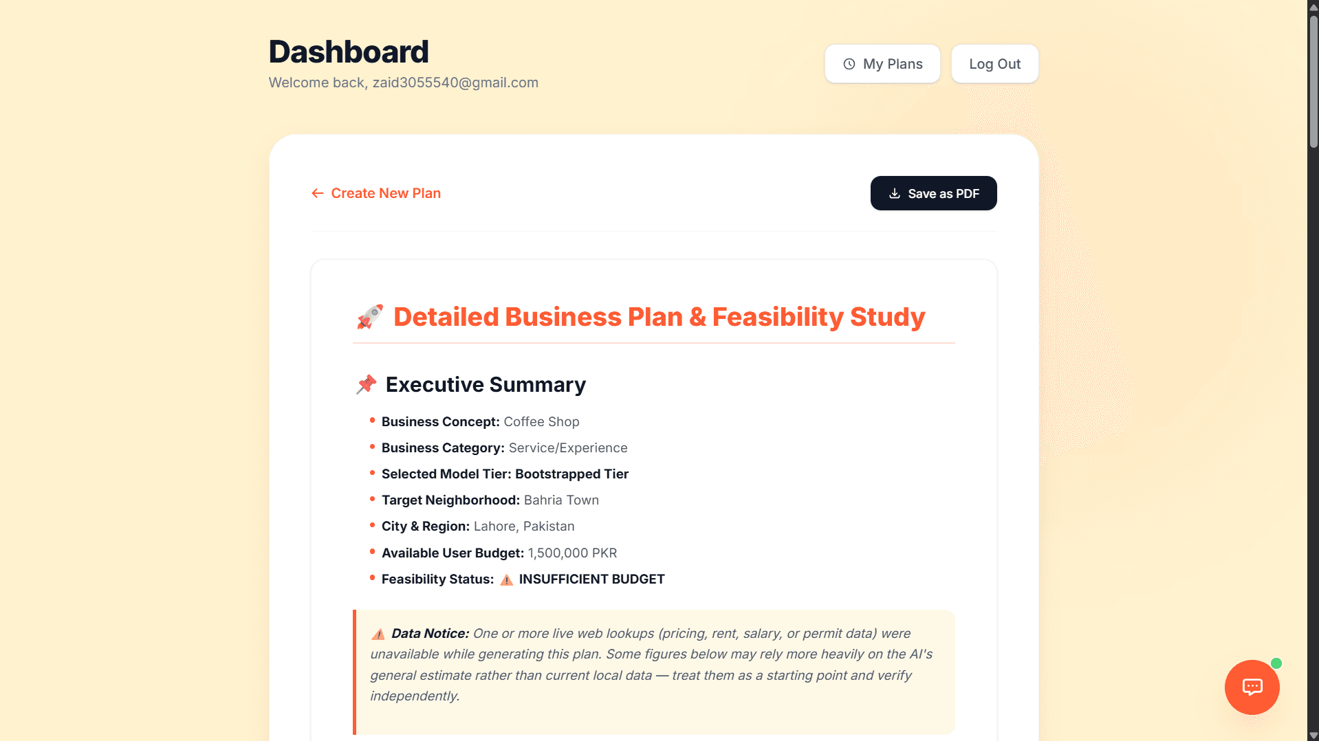 Business Plan Generator